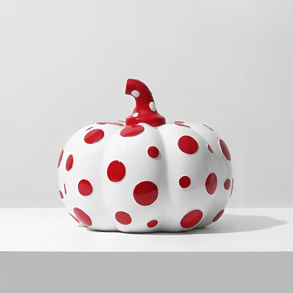 Liora — Polka Dot Resin Pumpkin Decor with Glossy Finish