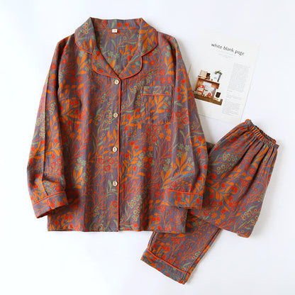 Liora — Floral Jacquard Cotton Loungewear Set with Lightweight Comfort