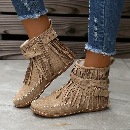 Suede Fringe Boots™ — Slip Into All-Day Comfort That Turns Every Step Into Confidence