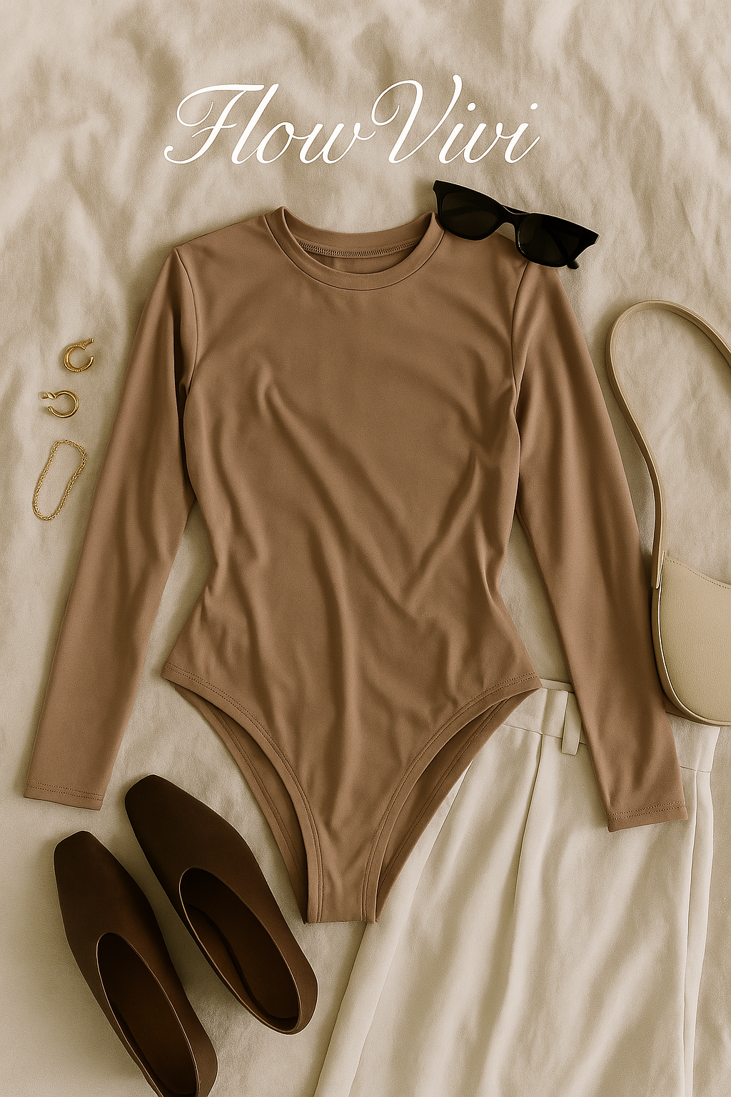 Crew Neck Long-Sleeve Bodysuit - Soft, Second Skin Fit | Nexara