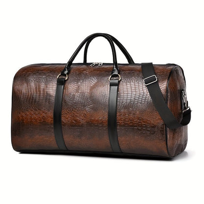 Soren Duffle — Croc-Embossed Vegan Leather Travel Bag with Durable Design