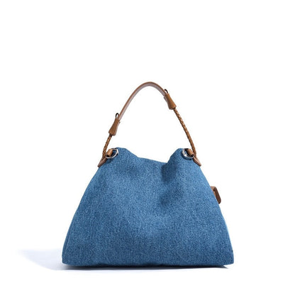 Arlenis — Women’s Genuine Leather and Denim Patchwork Hobo Bag