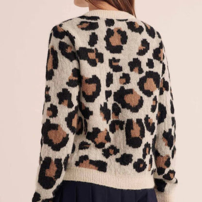 Tavira — Leopard Print Knit Cardigan with Relaxed Fit