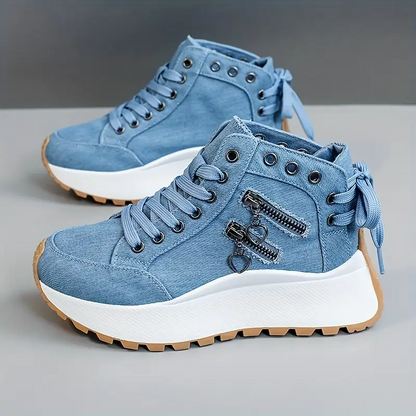 Avenzea — Women's Denim Sneakers with Chunky Platform Sole