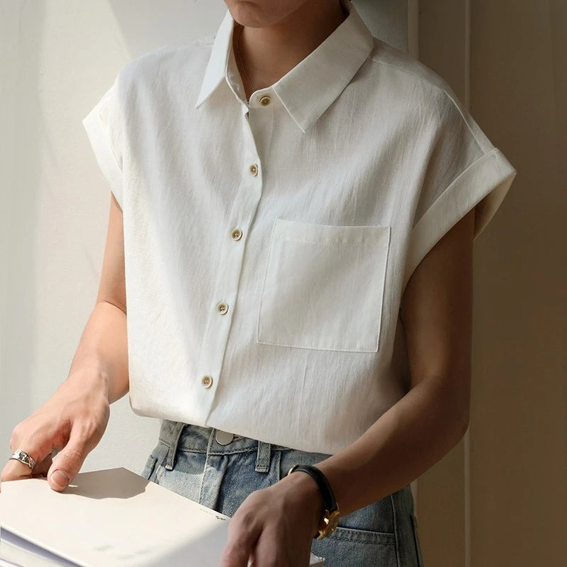Taren — Organic Cotton Linen Shirt with Relaxed Fit