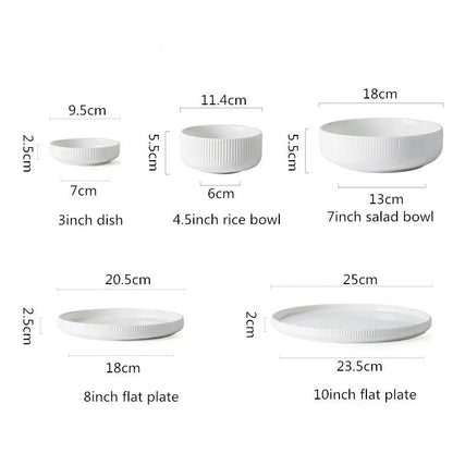 Caldara — Ribbed Ceramic Dinnerware Set with Matte Finish