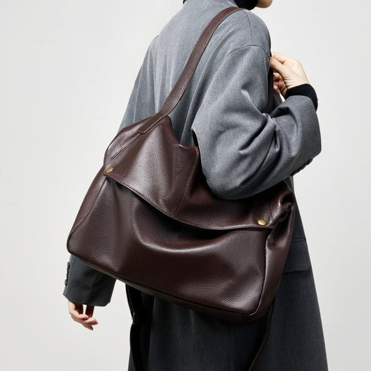 Lioren — Women's Genuine Leather Soft Minimalist Casual Tote Bag