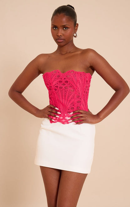 Pink Textured Sheer Floral Lace Corset™ — Ignite Every Room with Unstoppable Glamour and Confidence