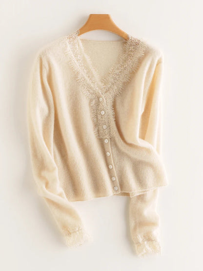 Sorrelis — Women's Cashmere Lace Cardigan for Layering