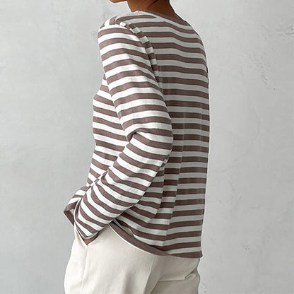 Niora — Organic Cotton Long Sleeve Shirt with Striped Design