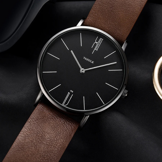 Nyren — Ultra-Slim Cowhide Leather Watch with Matte Dial