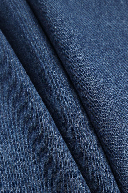 Vela — Tailored Denim Jacket with Waist Tie and Flared Sleeves