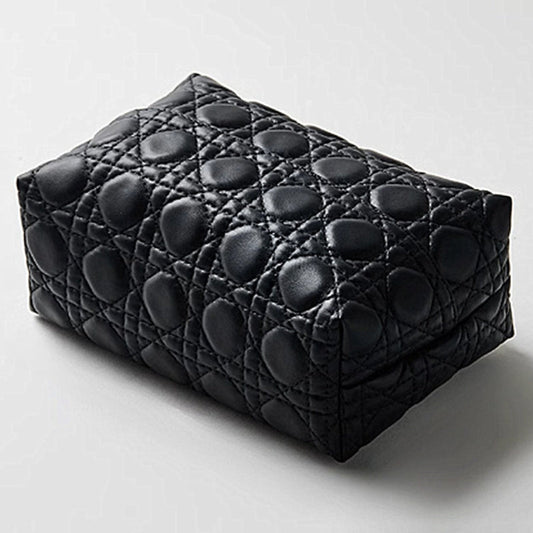 Velora — Quilted Faux Leather Tissue Holder with Modern Design