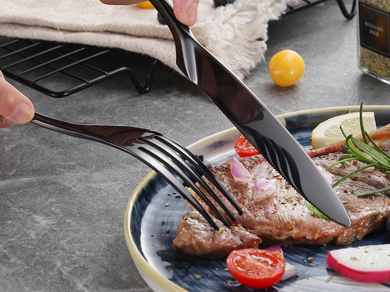 Stainless Steel Flatware Set™ — Elevate Every Meal with Comfort, Style, and Effortless Clean-Up