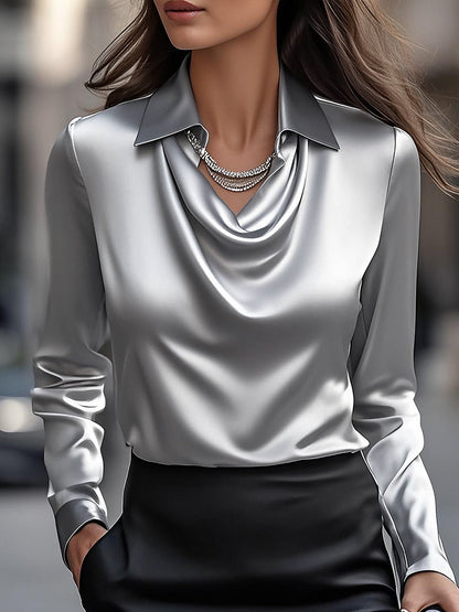 VelaFina™ Satin Blouse — Command Attention with Luxurious Comfort That Celebrates Every Curve