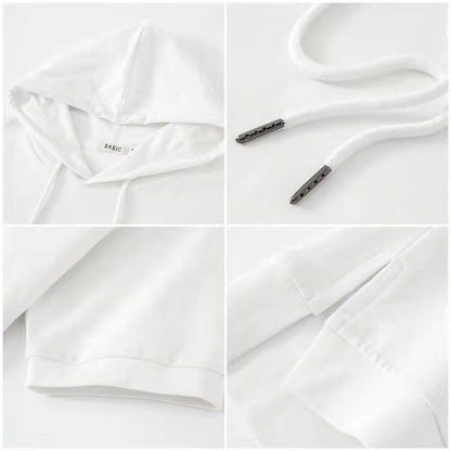 Fintan — Lightweight Short-Sleeve Cotton Blend Hoodie with Adjustable Hood