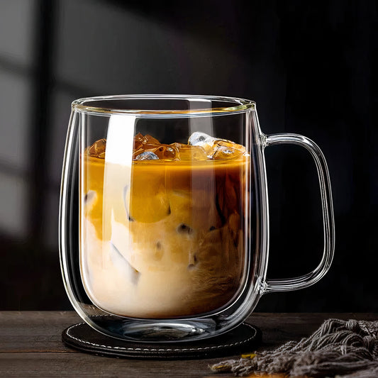 Liora — Double Walled Glass Coffee Cup with Heat Insulation