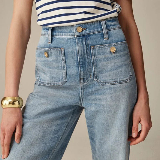 Liora Jeans — High-Waist Loose Denim Trousers with Stretch Fabric