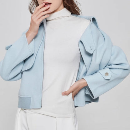 Brynna Wool Jacket — Cropped Wool Coat with Modern Structured Fit