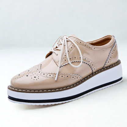 Avalen Platform Oxfords — Glossy Patent Leather Shoes with Chunky Sole