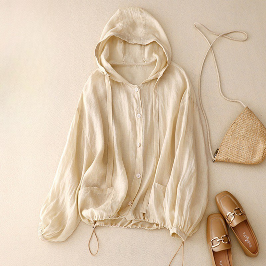 Tarenna — Lightweight Hooded Linen Shirt for Warm Weather