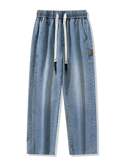 Emryn Wide-Leg Denim Pants — Relaxed Fit with Adjustable Drawstring Waist