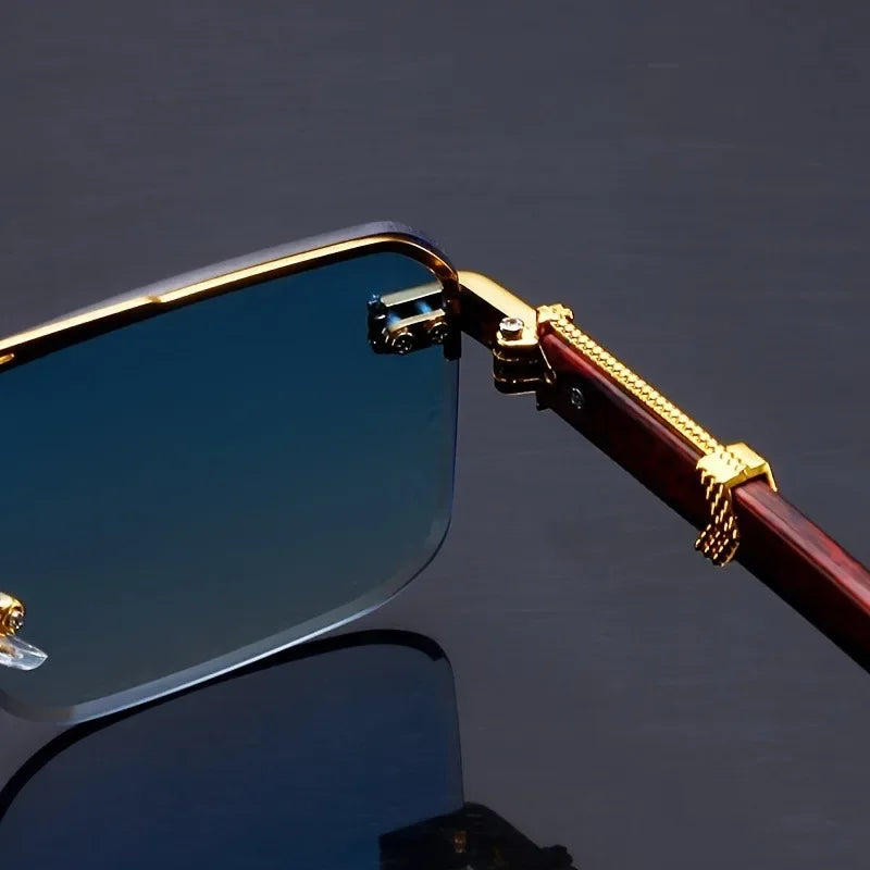 Veyden — Rimless Gold-Accent Sunglasses with UV400 Protection