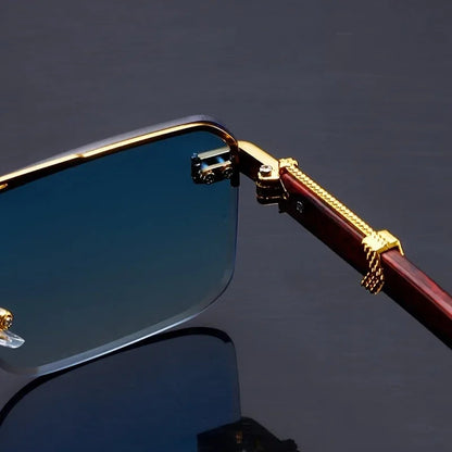 Veyden — Rimless Gold-Accent Sunglasses with UV400 Protection