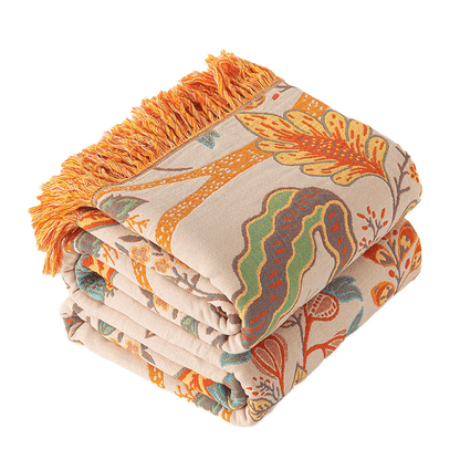 Liora — Lightweight Reversible Cotton Throw Blanket with Bohemian Design