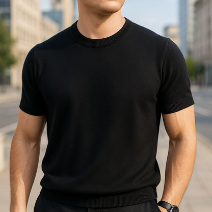 Elara Merino Cashmere T-Shirt — Lightweight Breathable Knitwear for All Seasons