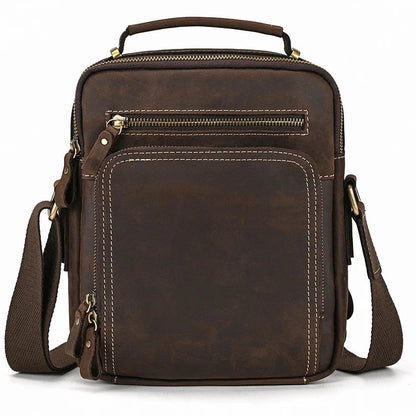 Logan Messenger — Full-Grain Leather Bag with Tablet Pocket