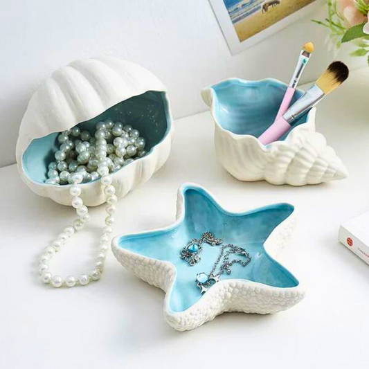 Cerulea Conchters — Ceramic Jewelry and Accessory Holder with Ocean-Inspired Design