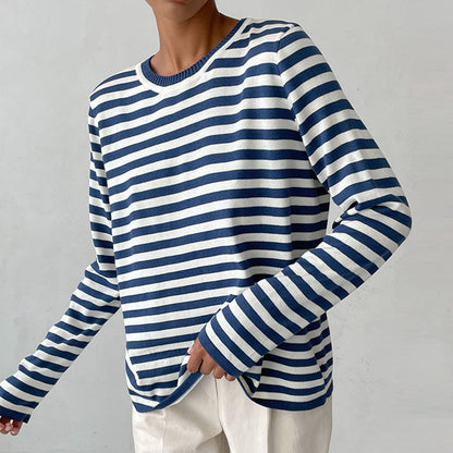Niora — Organic Cotton Long Sleeve Shirt with Striped Design