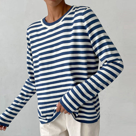 Niora — Organic Cotton Long Sleeve Shirt with Striped Design