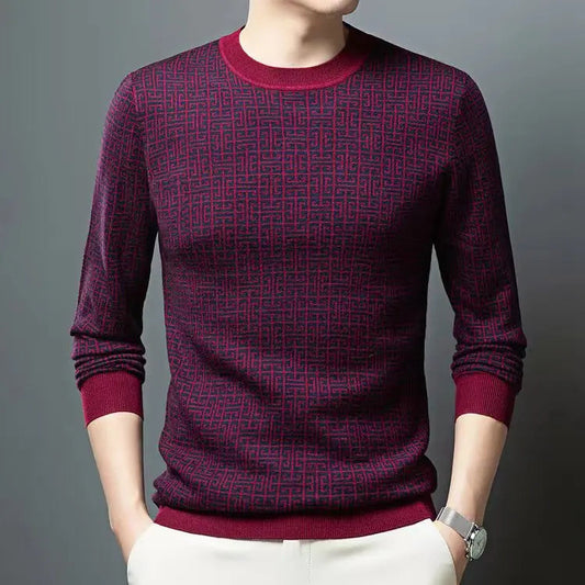 Blakeon — Men's Modern Maze Pattern Knit Sweater with Tailored Fit
