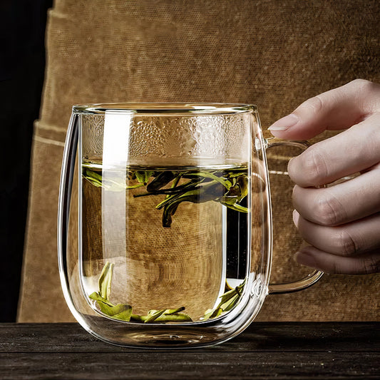 Liora — Double Walled Glass Coffee Cup with Heat Insulation