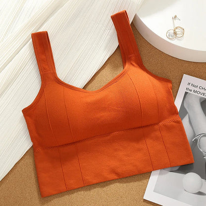 Elara Motion Core — Seamless Ribbed Sports Bra with Supportive Straps