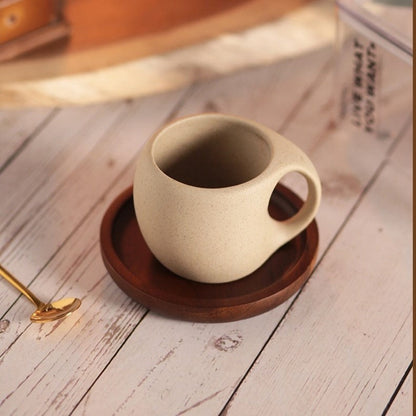 Norla — Handcrafted Ceramic Coffee Set with Bamboo Saucer