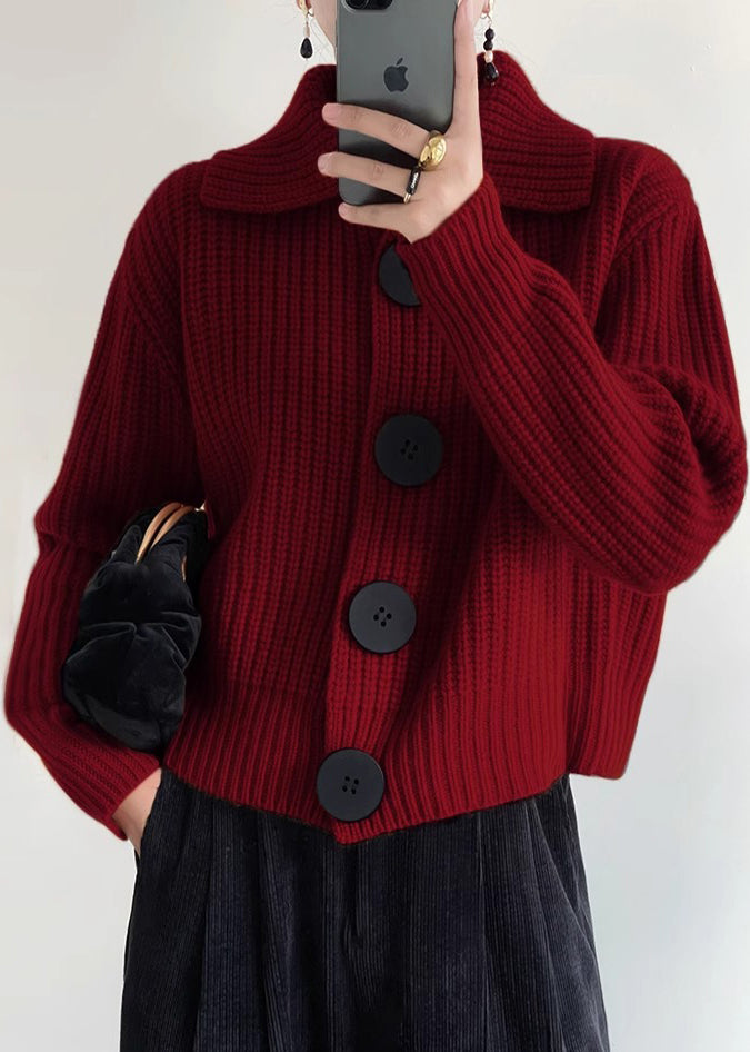 Modern Orange Peter Pan Collar Button Down Knit Cardigan™ — Wrap Yourself in Cozy Confidence That Turns Every Head