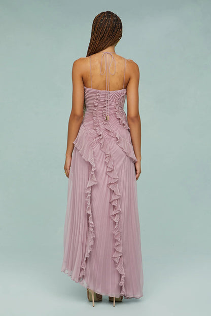 Zurvix – Sculpted pleats – One-shoulder midi dress