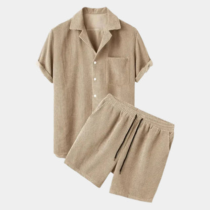 Avenlea — Ribbed Velvet Corduroy Shirt and Shorts Set
