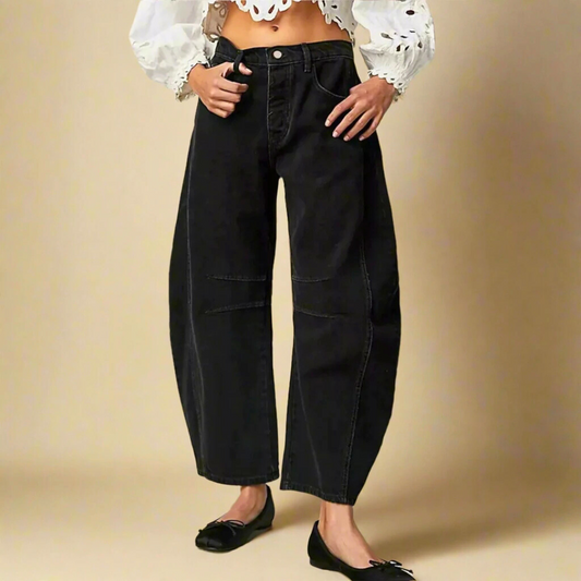Norla Vintage Jeans — Cropped Soft Cotton with Knee Stripe Detail