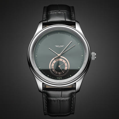 Talix — Dual Dial Leather Strap Watch with Swiss Quartz Movement