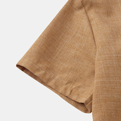 Linton — Lightweight Cotton-Linen Summer Shirt with Mandarin Collar