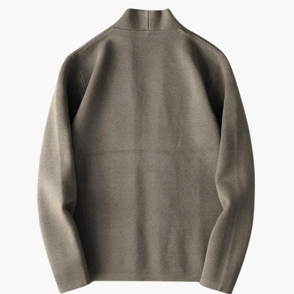 Larken Knit Cardigan — Slim-Fit Polyester Blend Sweater for Cooler Days