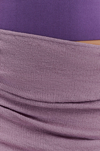 Brinzel Cali Drape Skirt Knit Mini Dress - Purple