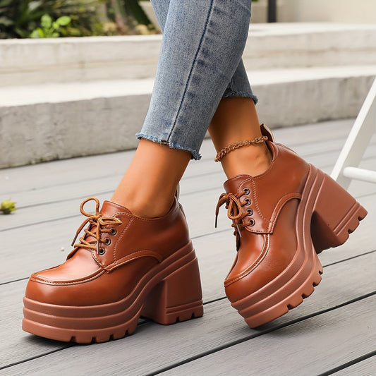 Aurelia — Retro Platform Oxfords with Cushioned Comfort