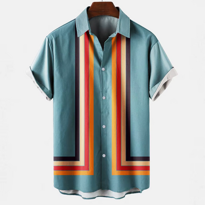 Terrico Linen Shirt — Breathable Summer Shirt with Retro Stripes