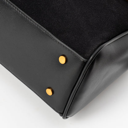 Liora Tote — Faux Suede Shoulder Bag with Turn Lock Closure