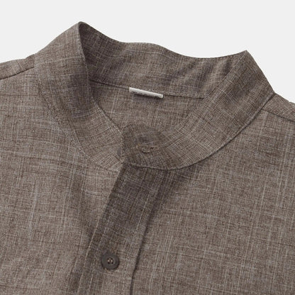 Linton — Lightweight Cotton-Linen Summer Shirt with Mandarin Collar
